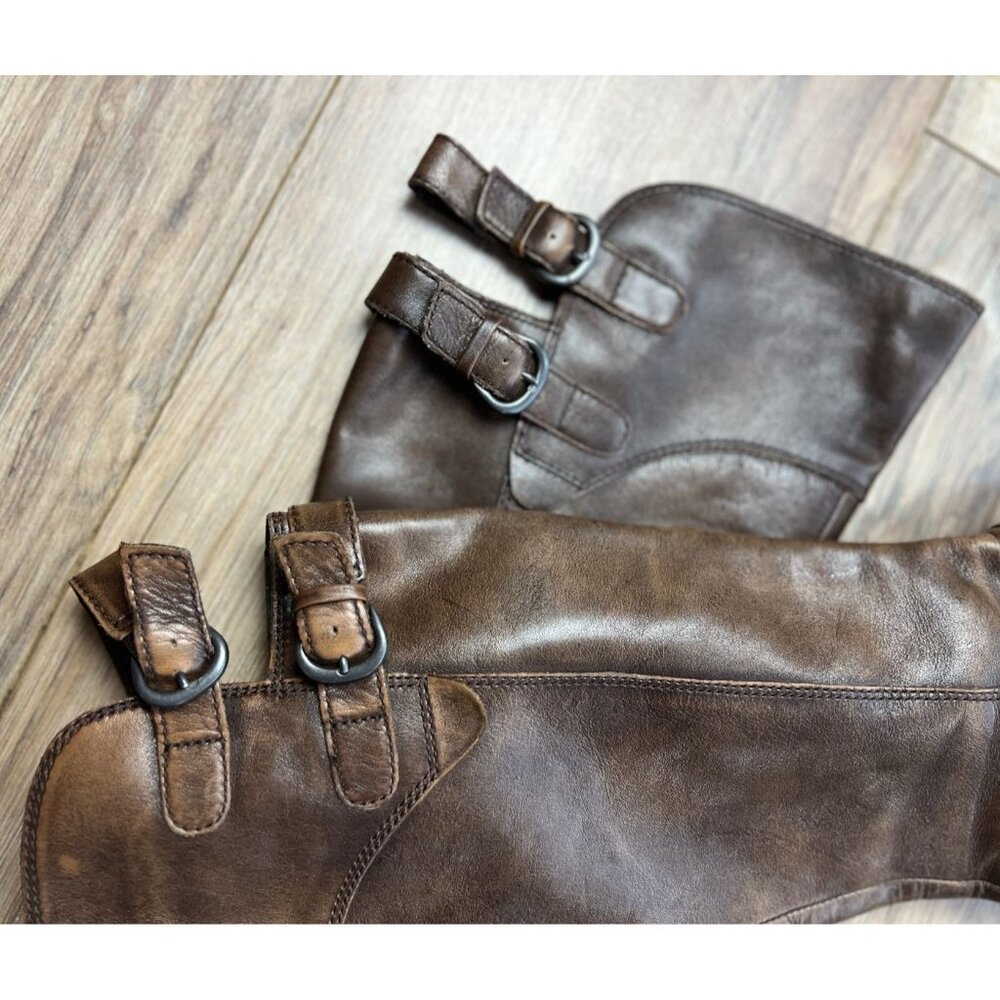 Born Brown Leather Knee-High Boots Heel Zip Fall Fashion Size 39 Women’s - Picture 10 of 11